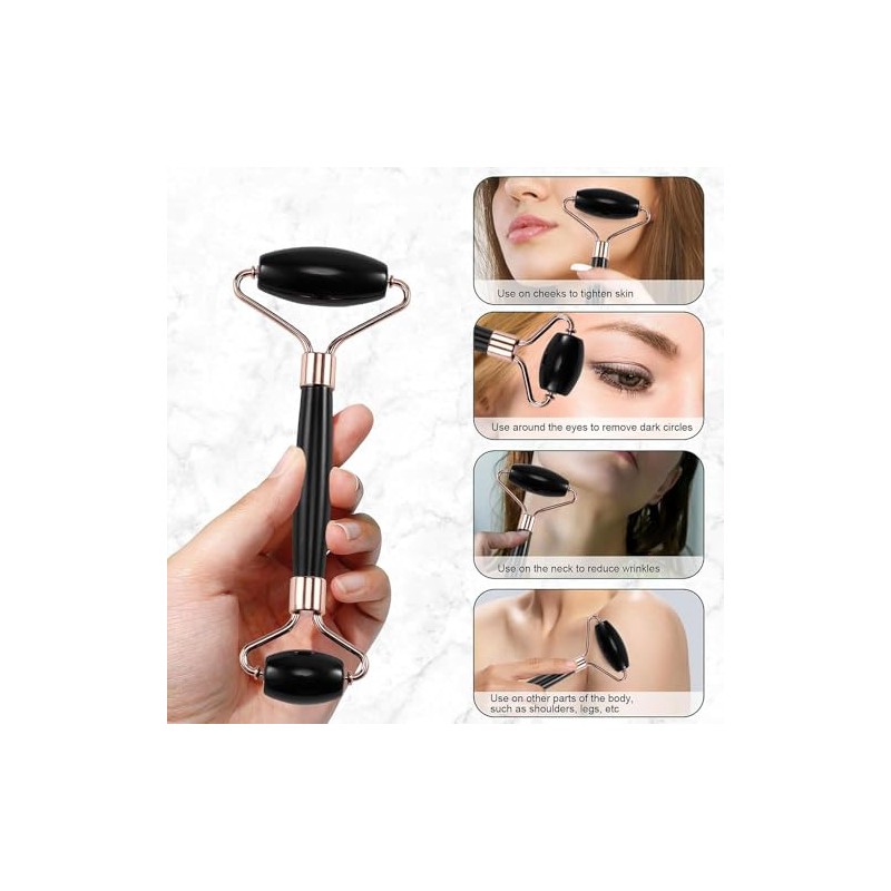 Kit de Masaje Facial con Gua Sha, Rodillo Facial y