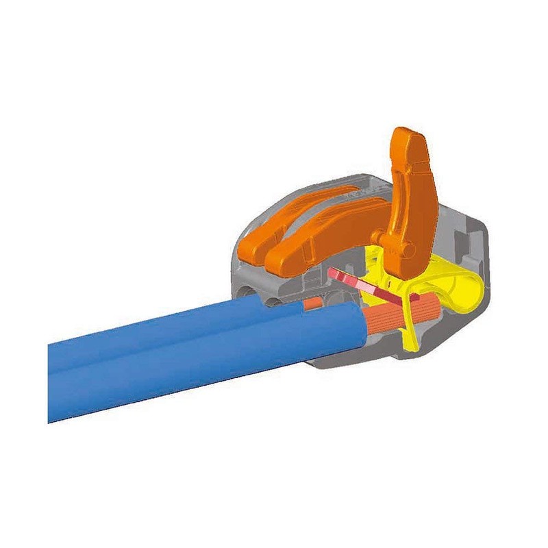 WAGO 222-413 3 Conductor Terminal Block with Levers, 4mm Maximum