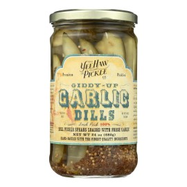 UD_Yee-haw Pickle Dills-Giddy up Garlic 24 Oz. Case of 6 Spicy & Sour with a Touch of Sweet Salt Preserved in Water