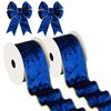 Arborus Blue Velvet Christmas Ribbon 2.5 Inch Christmas Tree Ribbon