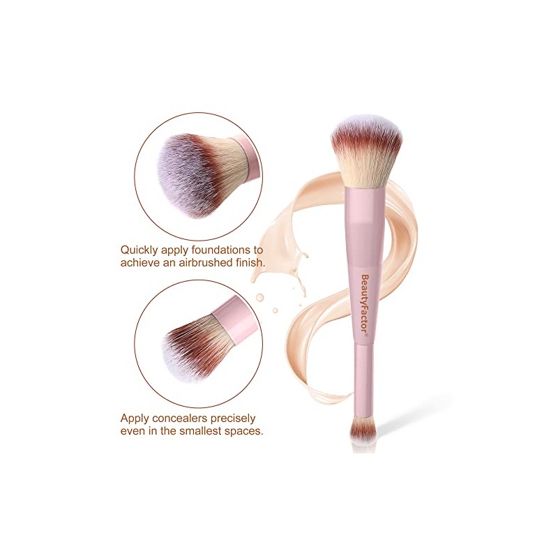 Set de Brochas de Maquillaje - 3 Piezas Kabuki, Rubor,