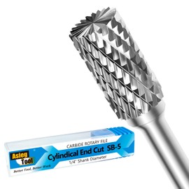 SB-5 Tungsten Carbide Burr Rotary File Cylinder Shape Double Cut with 1/4''Shank for Die Grinder Drill Bit