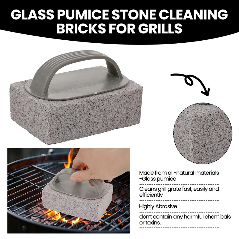 EILYGK 4 Pack Grill Brick with Handle, Pumice Stone for