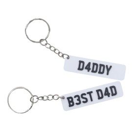 MadeBy3D Daddy Number Plate Keyring, Best Dad Car Registration Plate Keyring, Fathers Day Gift