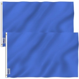 Anley Pack of 2 Fly Breeze 3x5 Foot Solid Blue Flag - Vivid Color and Fade proof - Canvas Header and Double Stitched - Plain Royal Blue Flags Polyester with Brass Grommets 3 X 5 Ft