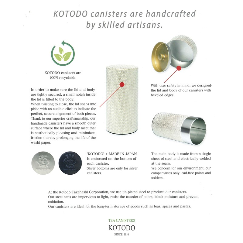 Kotodo Takahashi Seisakusho TSC053 Florence Tea Can, Flat Type, 7.1