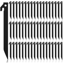 Deekin Plastic Tent Stakes 9 Inch Heavy Duty Tent Pegs Spike Hook Stakes Light Safe Tent Stakes Canopy Stakes for Summer Beach Garden Decorations Camping Outdoor Lawn Tarp(Black, 50 Pcs)