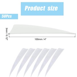 Wzenclave 50 Pcs Arrows Vanes 4-inch Shield Shaped Feather, Left Feather, Feather DIY, Turkey Feather Traditional Bow, Recurve Bow, Archery Arrow Feather for Hunting Arrow Accessories DIY Archeryr