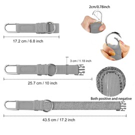 Luggage Straps Suitcase Belt, Elastic Jacket Gripper with Velcro Fastener with D-Ring Hook and Buckle, Small Parts Strap Belt Travel Accessories, Makes Your Hands Free, Silver Grey