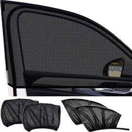Car Window Shades for Baby, 4Pcs Stretchable Breathable Window Screens for Sun Protection Sunshade, Car Window Shade All-round Protection for Kids, Fits Most Vehicles