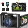4K Digital Camera 32G Card 48MP Photo Camera with Charger