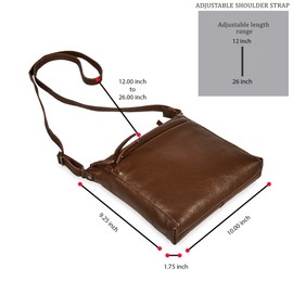 Cochoa Small Soft Pebbled Real Leather Women Crossbody Handbags & Purses - Triple Zip Premium Sling Crossover Shoulder Bag (Chocolate Nappa)