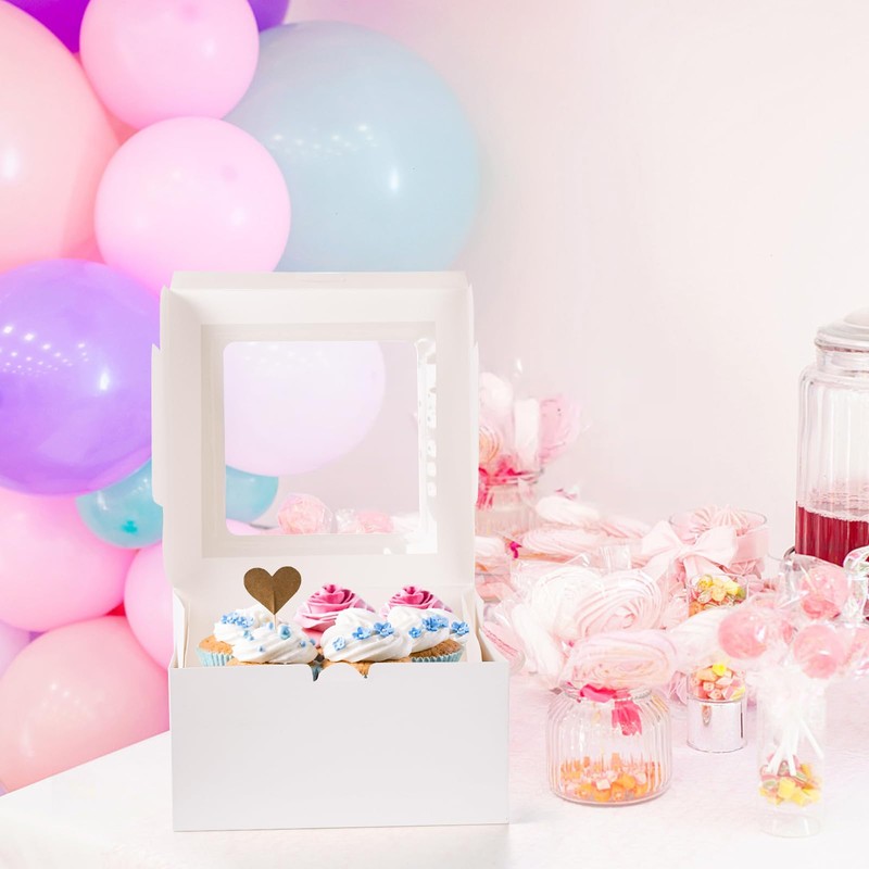 AVLA 20 Pack Cake Boxes with Window, 10 Inch Bakery