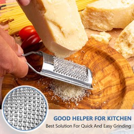 Zester Grater Parmesan Grater, Pack of 2 Stainless Steel Ginger Graters, Cheese Grater with Comfortable Handle, Hand Grater for Vegetables, Fruits, Carrots, Garlic, Onion, Lemon