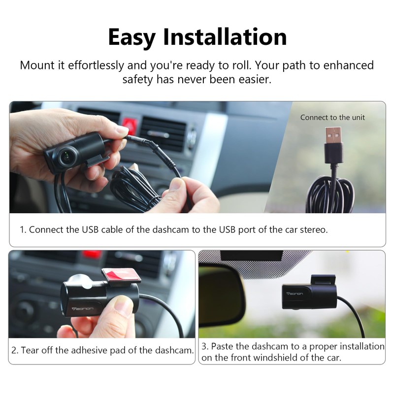 Eonon 1280 x 720P Dash Cam USB Car Recorder Front
