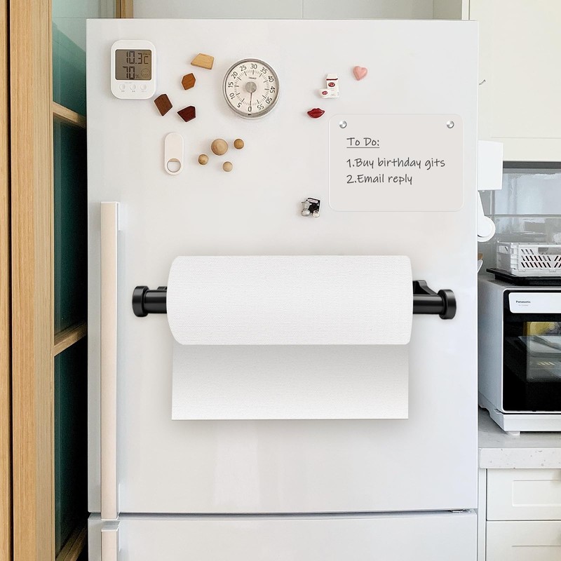 Magnetic & Adhesive Paper Towel Holder for Refrigerator Side, No