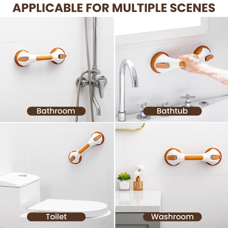 TAILI Shower Grab Bar, 2 Pack 12 Inch Suction Grab