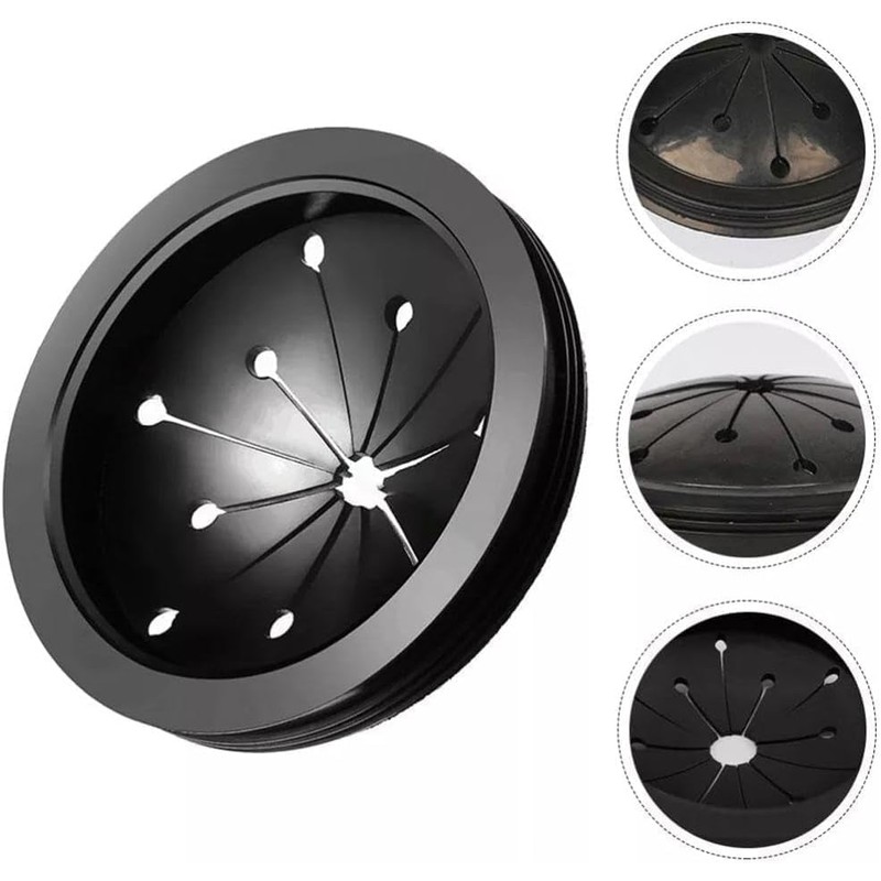 Black 3-Inch Garbage Disposal Splash Guard - Kitchen Sink Baffle