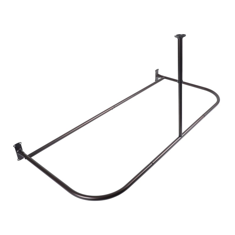 Utopia Alley Rustproof Wall Mounted Aluminum D-shape Shower Rod With