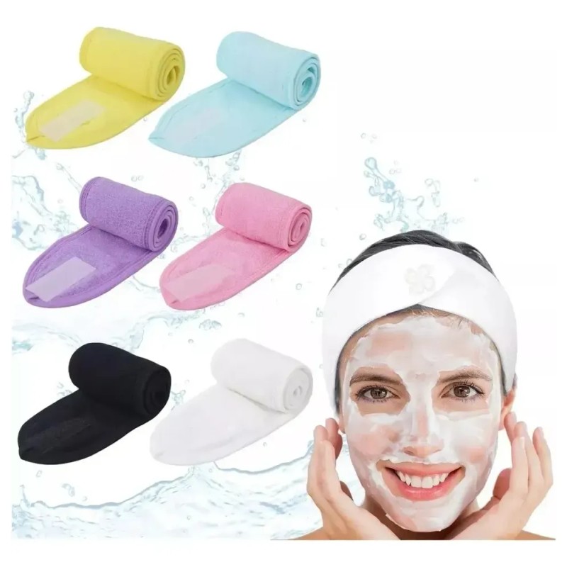 6 Pzs Diademas Bandas Faciales De Toalla Para Spa Maquillaje