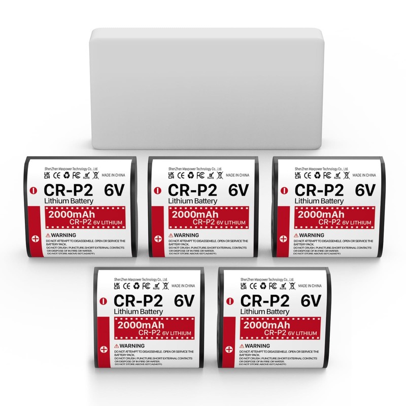 TQTHL (5-Pack) CR-P2 Batteries, 6V 2000mAh Lithium Photo Battery 223A,