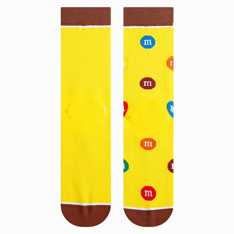 Odd Sox Peanut M&M Split Yellow Men's Crew Socks