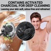 Loofah with Handle & Shower Brush Charcoal 2 Pack- Back