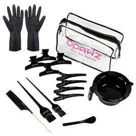 OPAWZ 16Pcs Hair Dye Coloring Kit, Brush and Mixing Bowl Set, Hair Dye Tools Kit, Include Mixing Bowl, Applicator, Clips, Brushes, Comb, Gloves and Re