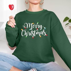 hohololo Christmas Sweatshirt Womens Merry Christmas Light Jumpers Funny Xmas Jumper