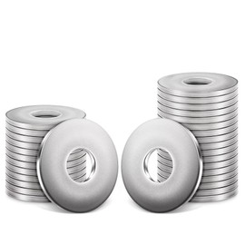 Leryati Pack of 100 Large Flat Washers, DIN 9021, M6, V2A V2A Stainless Steel, Body Washers, Rustproof, for Screws, Nuts and Threaded Rods