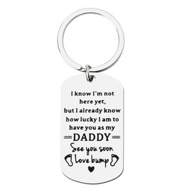 New Dad Fathers Day Presents Keychain for Dad To Be Gifts for Expecting Dad Pregnancy Announcement Gifts for Daddy Dad Baby Shower Gifts Keychains