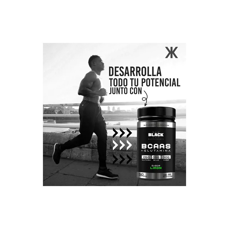 Black Supplements Aminoácidos Bcaas + Glutamina 1kg