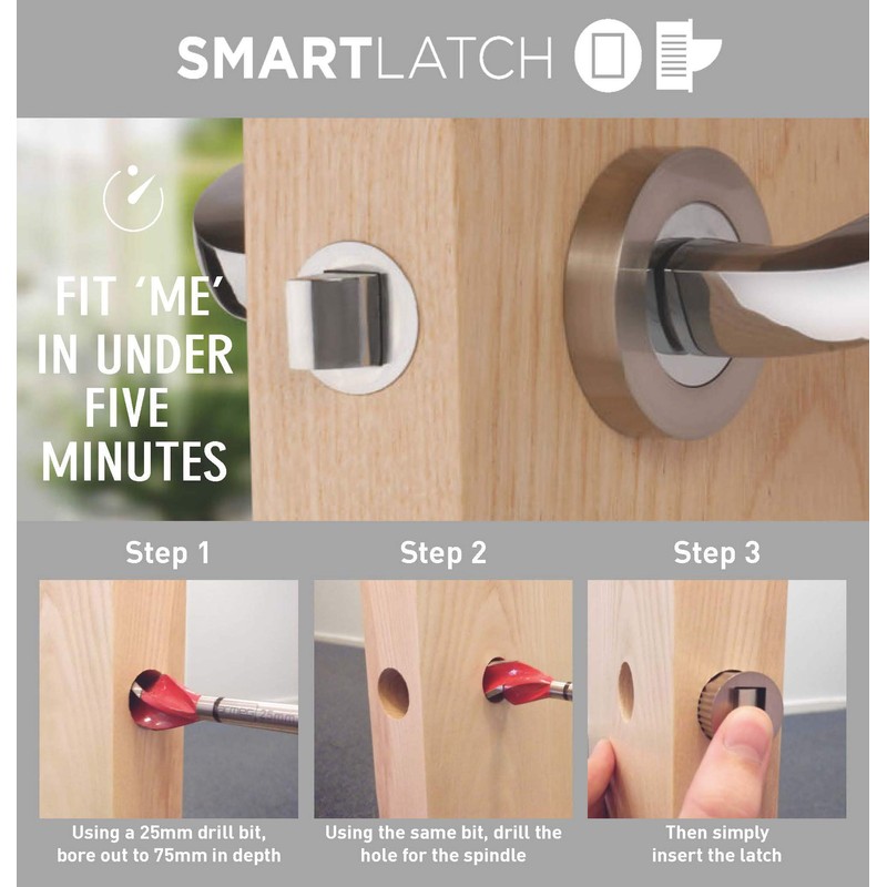 Excel DH002286 Privacy SmartLatch Designer Tubular Mortice Door Smart Latch