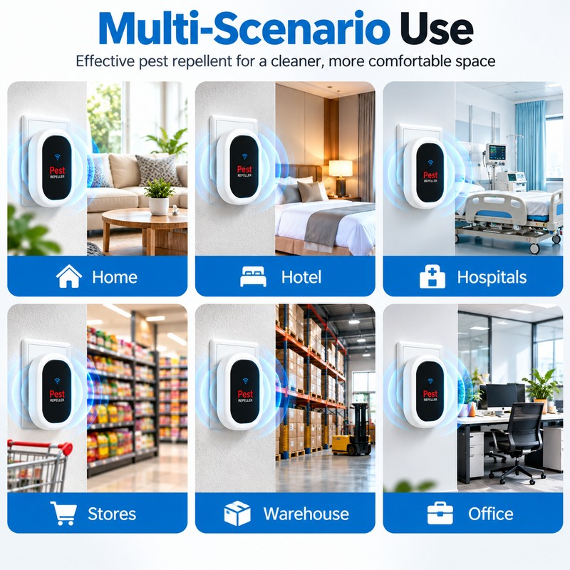 Ultrasonic Pest Repeller for Indoor Use – Plug-In Chemical-Free Pest