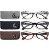 EYEURL 3-Pack Cat Eye Reading Glasses for Women Blue Light