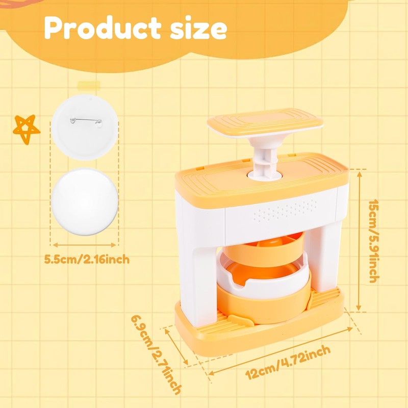 FwQoFvk Badge Maker - Solid Pin Press Machine - Portable