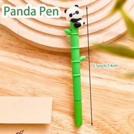 LWDDLDHY LWDDLDHY 20 Pcs Panda Pens, Cartoon Panda Bamboo Pens Set for Kids Girls, Kawaii Gel Pens 0.5mm Black Ink Ballpoint Pens for School Office Supplies
