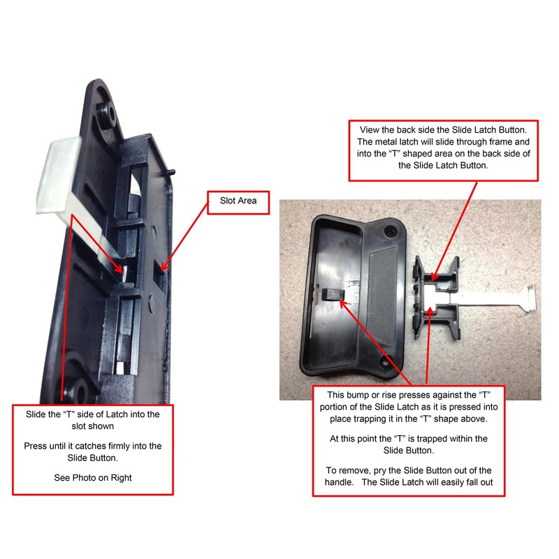 Prime-Line A 168 Black Plastic, Sliding Screen Door Latch and