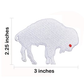 B-Sheep 2 PCS White Standing Buffalo Embroidered Iron On Patches for Decorate Craft Clothes