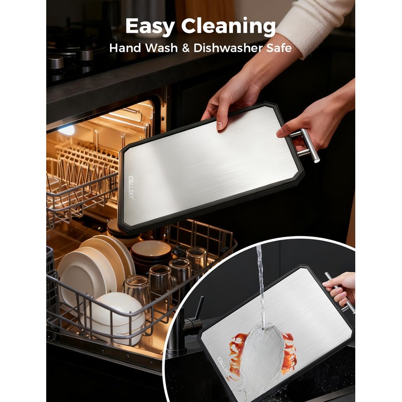 Titanium Cutting Board for Kitchen, Double Sided Non Toxic Titanium
