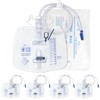 5 Pack Urinary Drainage Bag with Anti-Reflux Chamber, 2000ml Large