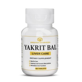 Dr. Pushp's AROGYAK AYURVEDM YAKRIT BAL | Liver Support, Helps in Detoxifying Liver - Pack of 60 Tablets