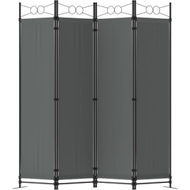 Morngardo Room Divider and Folding Privacy Screens 4 Panel Partitions Wall Dividers Portable Separating for Home Office Bedroom Classroom Dressing Studio Apartment (Grey)