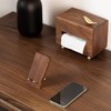 Faluber Wooden Phone Stand with Brass Stake for Tabletops and