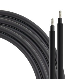 SeKi Solar Cable 6 mm² 10 m H1Z2Z2-K Black PV Cable for Solar Panels up to 1500 V Flexible Double Insulation Pure Copper Cable Ring