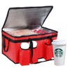 CIVJET Insulated Food Delivery Bag with Cup Holder, with Shoulder