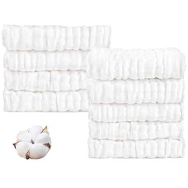 QXCFTW 9 Pack Muslin Cloths for Baby,Muslin Cloths, Muslin Squares, Large Muslin, Muslin Squares for Baby，6 Layer Soft Absorbent Face Towel ，12 X 12 Inch，19x 10Inch