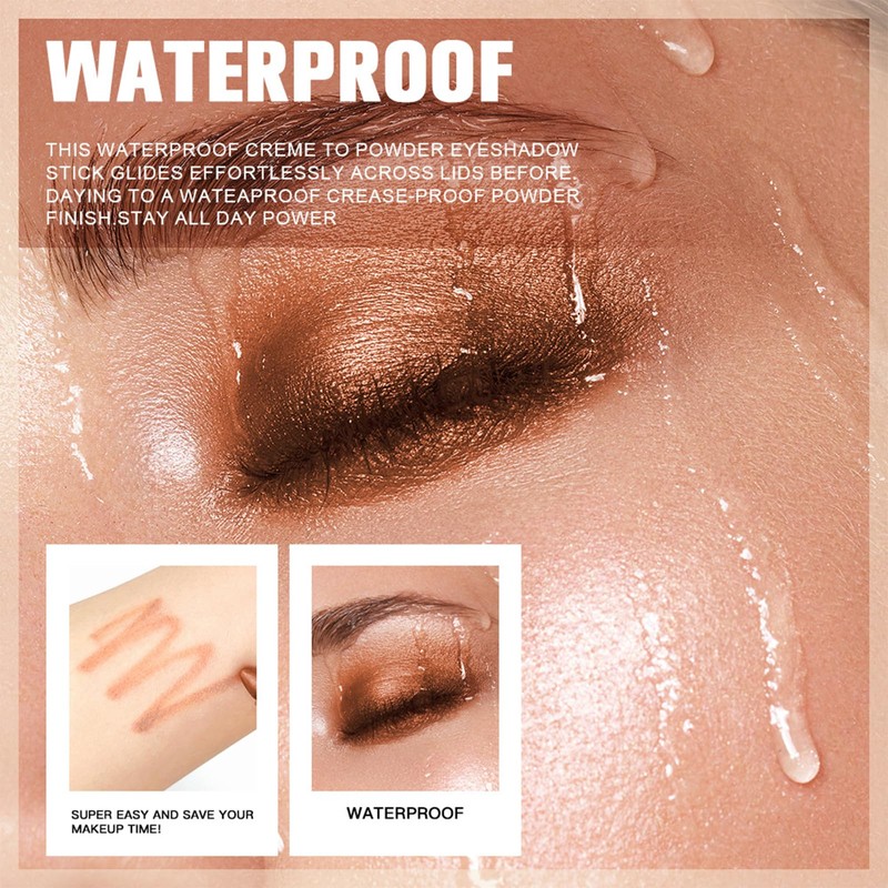 Cream Shimmer Eye Shadow Stick - Dual-Ended Waterproof Shimmer Eyeshadow