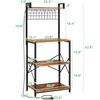 SNTD Bakers Rack with Power Outlet, Kitchen Shelves Microwave Stand