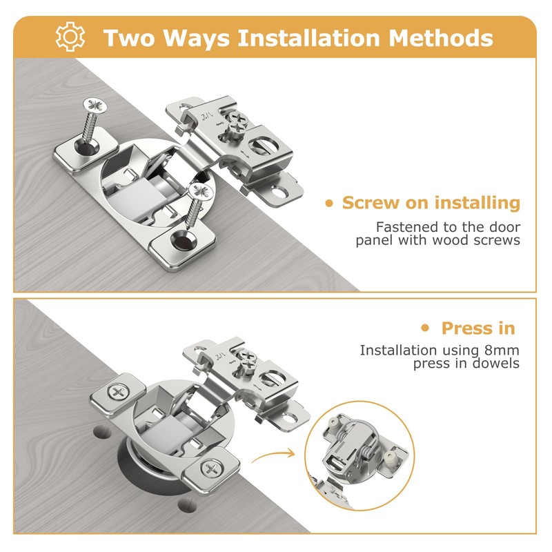 Furniware 2 Pieces 1/2 in Overlay Soft Close Concealed Hinge